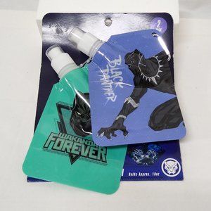 Wakanda Forever & Black Panther Reusable Drink Pouches Each Holds 10oz - NWT G/B